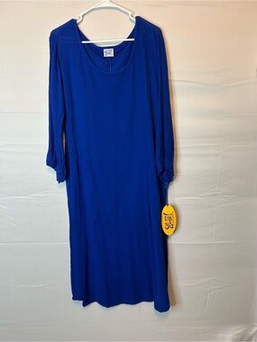 Oh My Gauze! Women’s Size 1/small Long Sleeve Maxi Dress Blue New 017